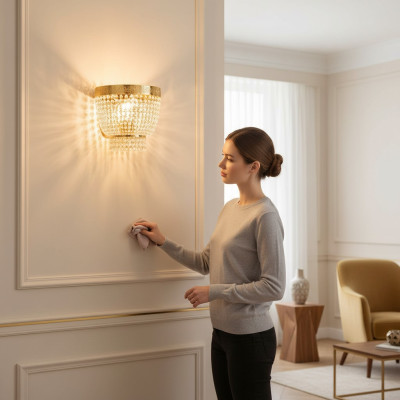 Moderno lampadario a soffitto in ottone lampade lampada oro cristallo