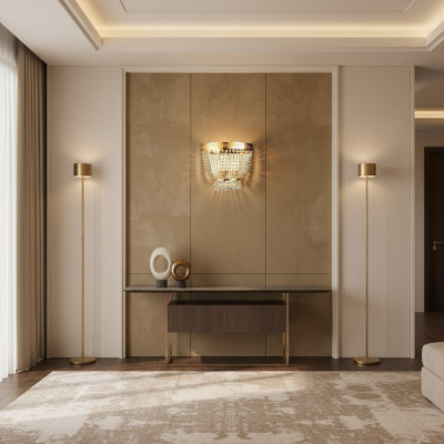 Moderno lampadario a soffitto in ottone lampade lampada oro cristallo