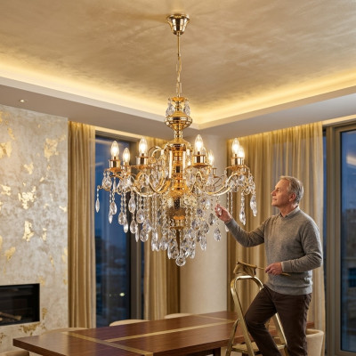 Sospensione lampadario lampada a cristalli lampadario lampade soffitto 72x100