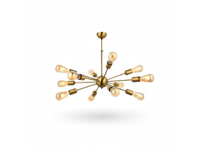 Lampada a soffitto elegante per salotto realizzata in materiali lucidi.