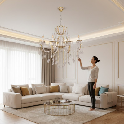 Lampadario a sospensione lampada lampada a cristalli lampada a soffitto lampade 97x130