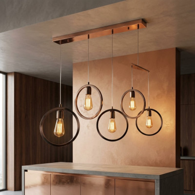 Lampadario a sospensione nero elegante, lampada da soffitto 70x90cm per soggiorno.