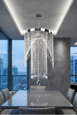 Lampadario in acciaio inossidabile cromato è perfetto per la lampada del tuo soggiorno.