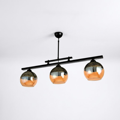 Lampada da soffitto, lampada nera, lampada da soggiorno di lusso, lampada a sospensione 20x65.