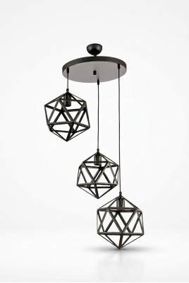 Sospensione nera per il soggiorno elegante, lampada da soffitto.