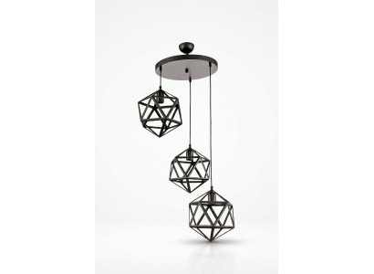 Sospensione nera per il soggiorno elegante, lampada da soffitto.