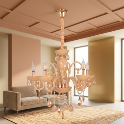 Cristallo lampadario per il soggiorno, nuovo e scintillante, adatto per interni.
