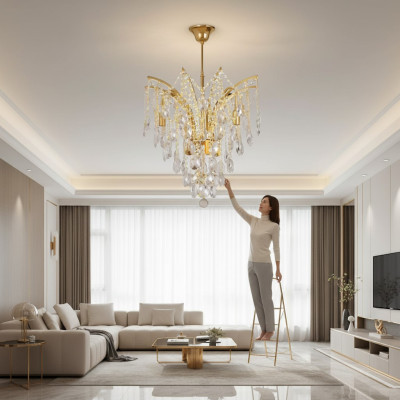 Cristallo lampadario lampada soffitto lampada luci metallo plafoniera