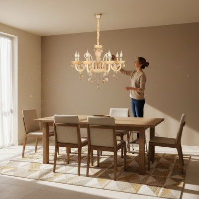 Soffitto lampada salotto luce opale miele lusso interno lampade 80x95