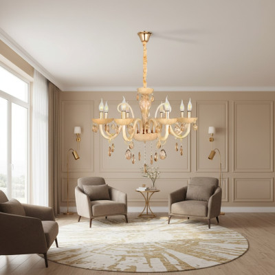 Soffitto lampada salotto luce opale miele lusso interno lampade 80x95