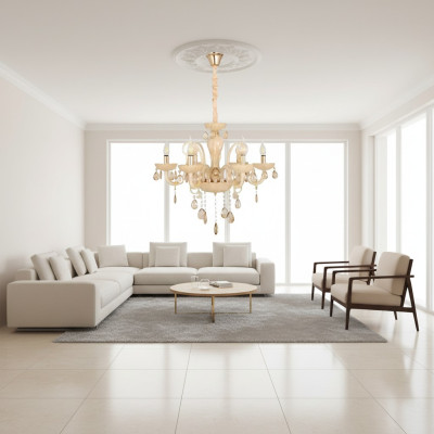 Lampada a soffitto moderna per il soggiorno con lussuoso splendore del vetrolampada.