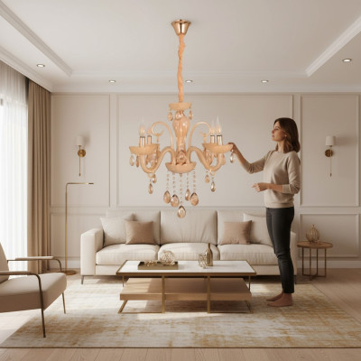 Plafoniera moderna in vetro, lampadario a sospensione, lusso per il soggiorno, nuovo.