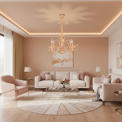 Plafoniera moderna in vetro, lampadario a sospensione, lusso per il soggiorno, nuovo.