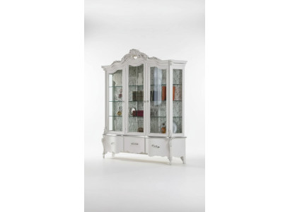 Mobili italiani Vetrina in legno di lusso Design bianco buffet Cassettiere