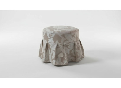 Grigio Pouf di lusso Rotondo Pouf imbottito Tessile Pouf Ottomana