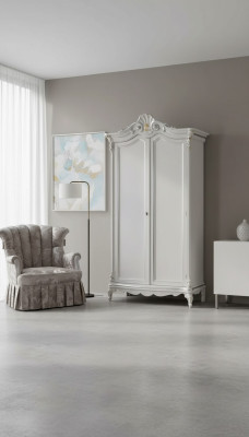 Stile d'arredamento Armadio classico in legno per camera da letto.