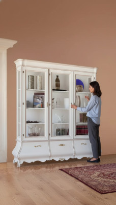 Vetrina in legno Armadi di lusso Credenza classica Mobili italiani 185x50cm