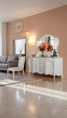 Comò specchio cassetti scaffali di lusso gruppo mobile Nuovo set 2 pezzi