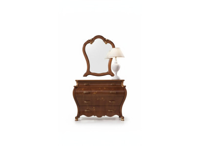Camera da letto Specchio Comò Legno Design classico Lusso Marrone Nuovo