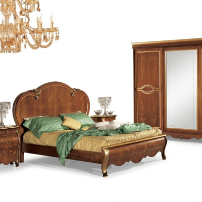 Letto a pannello Letto matrimoniale classico in legno Letti da hotel Camera da letto Imbottito