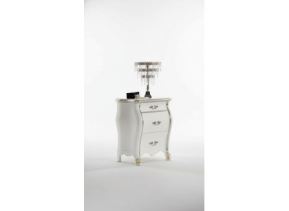 Comodino con 3 cassetti, design in legno classico, nuovo.
