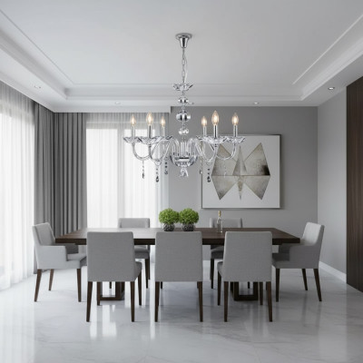 Lustro di cristallo di lusso Lampadario a sospensione Lampadario di design Lampadario a sospensione in vetro