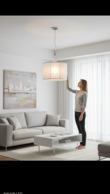 Lampadario a soffitto di lusso in cristallo bianco.