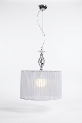 Elegante lampadario a soffitto bianco con paralume a candelabro nuovo