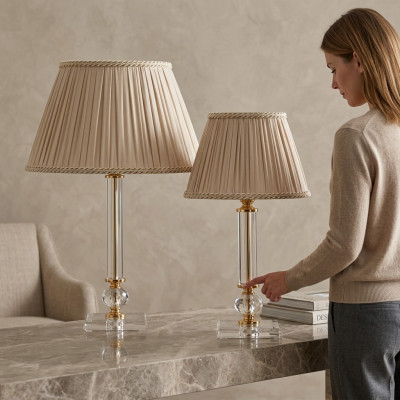 Lampada da tavolo in stile antico con cristalli - Lampada da tavolo - Lampade a cristalli - Lampada da terra