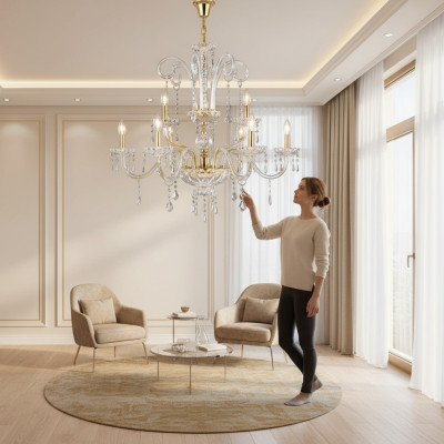 Lampadario Lampada a sospensione Lampade Illuminazione Lampadario oro Lampada