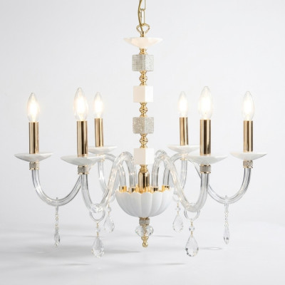 Lampadario a goccia bianco in cristallo lussuoso lampadario lampada illuminazione