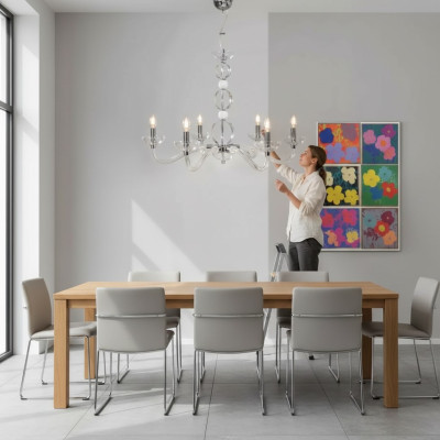 Kristalluster Plafoniere Lampade a sospensione Lampadari 6x Lampade nuove