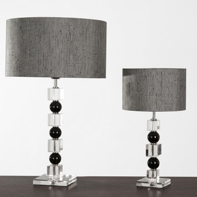 Lampada classica da comodino grigia, lampada da tavolo di lusso, lampada