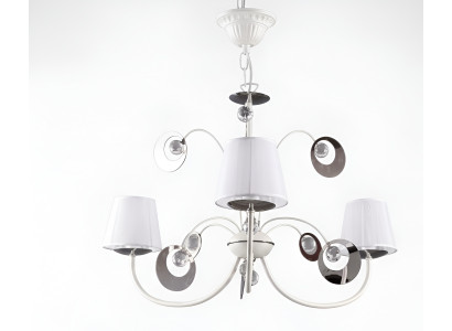 Lussuosa lampadario a 3 lampade stile Art Déco bianco nuovo