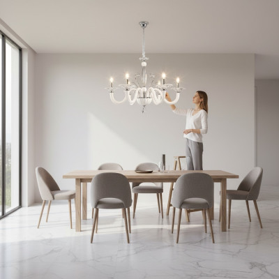 Lampadario a cristalli, lampadario a soffitto elegante, lampada a sospensione a soffitto.