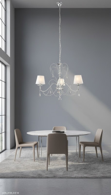 Lussuoso lampadario a sospensione in cristallo Elegante lampadario a soffitto con 3 lampade