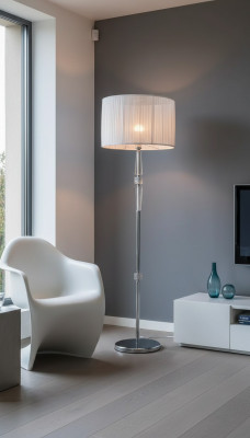 Elegante supporto per lampada da terra Luxurious  Silver Lamp Stand 180 cm