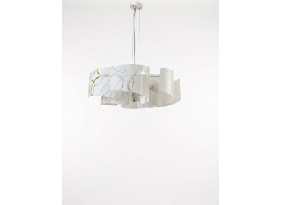 Elegante lampadario moderno a sospensione bianco con 6 lampadine
