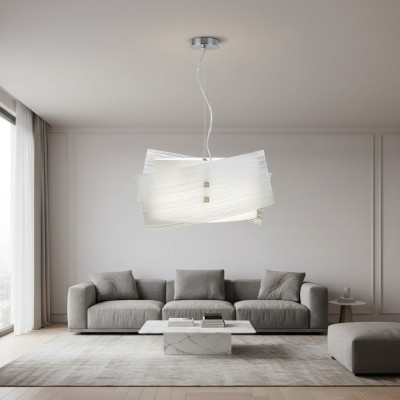 Moderno lampadario a pendolo bianco con 2 lampadine Elegante lampada da soffitto.