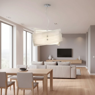 Lampada a soffitto elegante classica bianca con lampadario a sospensione con 2 lampade nuove
