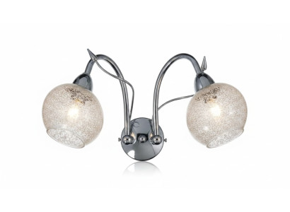 Lussuosa applique grigia a 2 lampade forma rotonda decorativa.