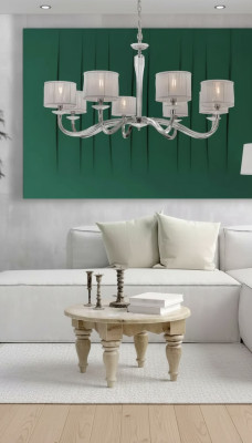 Lussuoso lampadario classico a soffitto bianco lampadario a corona lampada
