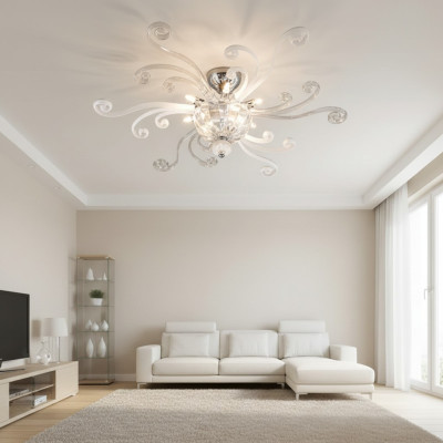Lussuoso lampadario a soffitto bianco lampadario lampada da soffitto in cristallo lampadario in Italian.
