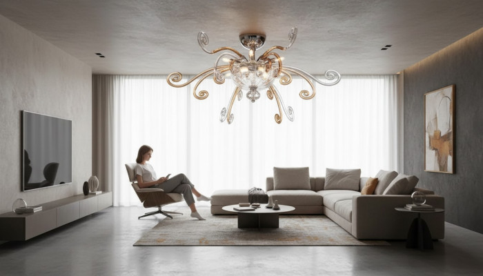 Lampadario, lampadario a soffitto, lampada a soffitto di lusso, lampadario in cristallo.