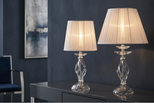 Designer Lampada da terra in cristallo bianco Stile antico Lampada da tavolo
