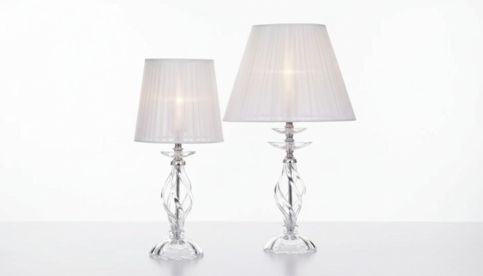 Designer Lampada da terra in cristallo bianco Stile antico Lampada da tavolo