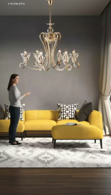 Lussuoso lampadario a cristalli Lampada a sospensione Lampadario Lampada da soffitto