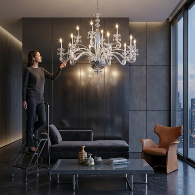 Lampadario a soffitto di lusso in cristallo avec pendente