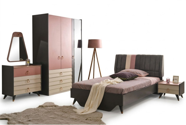 Set da camera da letto di lusso con letto comodino armadio cassettiera specchio nuovo
