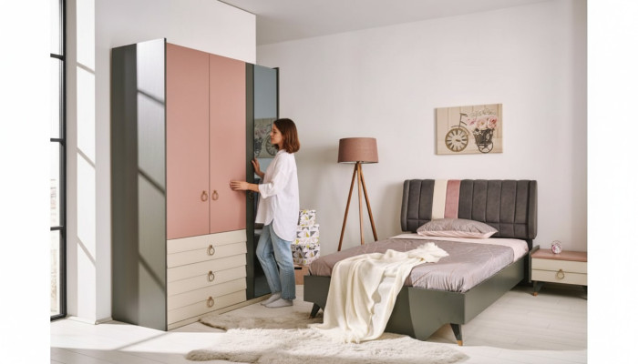 Camera da letto Set Letto Comodino Guardaroba Moderno Set di lusso Setra